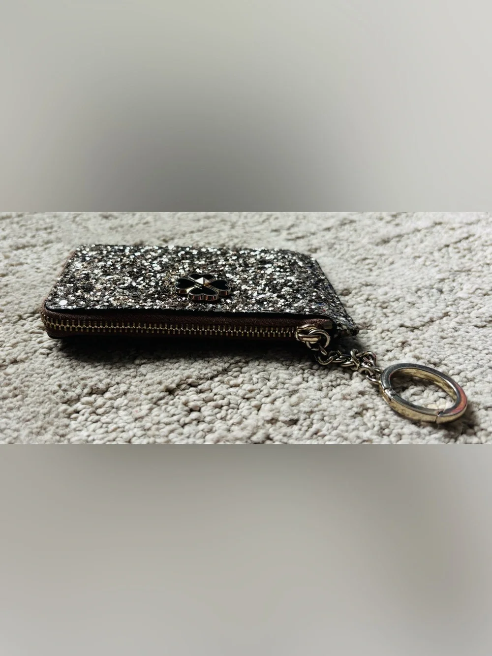 Kate Spade Odette Glitter L-Zip Card Holder